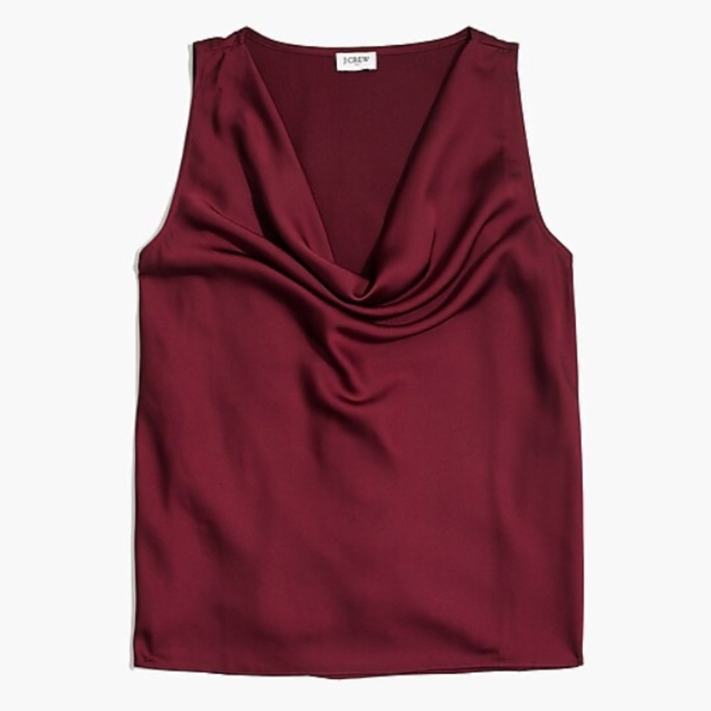 JCrew Satin back crepe cowl neck top